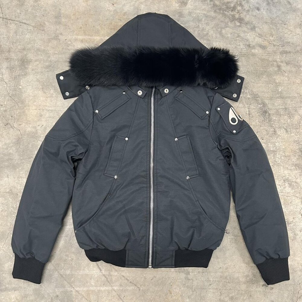 Moose Knuckles Ballistic Down Bomber Jacket Black w/ Black Size L